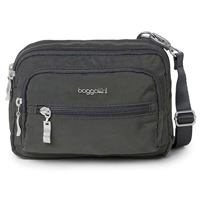Baggallini Triple Zip Mini Sac bandoulière, Gris (Charcoal) - Publicité Baggallini Triple Zip Mini Sac bandoulière, Gris (Charcoal) - Publicité
