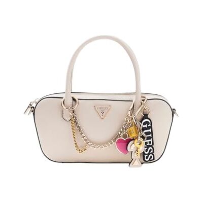 Guess sac à main sac à épaule bandoulière Davina Satchel Light Taupe beige - Publicité Guess sac à main sac à épaule bandoulière Davina Satchel Light Taupe beige - Publicité