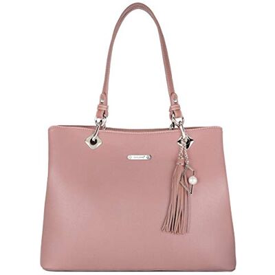David Jones Sac à Main Porté Epaule Femme Cabas Fourre-Tout Cuir PU Souple Grande Capacité Tote Shopper Bag Large Sac Shopping Anses Longues Plusieurs Compartiments Poches Mode Rose - Publicité David Jones Sac à Main Porté Epaule Femme Cabas Fourre-Tout Cuir PU Souple Grande Capacité Tote Shopper Bag Large Sac Shopping Anses Longues Plusieurs Compartiments Poches Mode Rose - Publicité