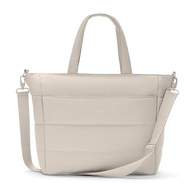 LARKSON Puffer Tote Bag Femmes Alma Sac Fourre-tout Puffy avec de Multiples Compartiments, Sac à Bandoulière, Shopper avec Fermeture Éclair, Hydrofuge - Publicité LARKSON Puffer Tote Bag Femmes Alma Sac Fourre-tout Puffy avec de Multiples Compartiments, Sac à Bandoulière, Shopper avec Fermeture Éclair, Hydrofuge - Publicité