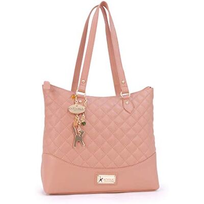 Tigi Collection Handbags Sac Porté Èpaule Femme Cuir Sac Cabas Matelassé Sac Fourre Tout Fermeture Éclair Grand/Moyen Rose Or - Publicité Tigi Collection Handbags Sac Porté Èpaule Femme Cuir Sac Cabas Matelassé Sac Fourre Tout Fermeture Éclair Grand/Moyen Rose Or - Publicité