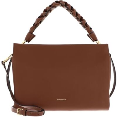 Coccinelle Cuir sac à main sac à épaule bandoulière Boheme Grana Double Hand Bag Cognac/Noir brun - Publicité Coccinelle Cuir sac à main sac à épaule bandoulière Boheme Grana Double Hand Bag Cognac/Noir brun - Publicité