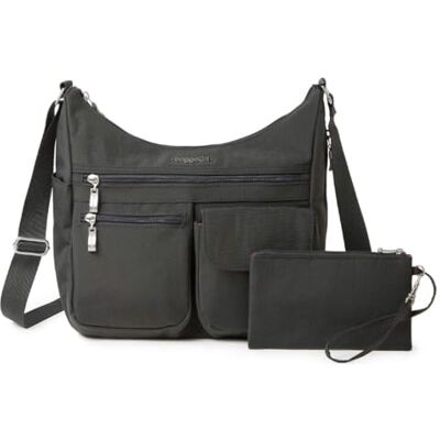 Baggallini Everywhere, sac – Sac à bandoulière hobo pour femme avec dragonne RFID – Sac de voyage résistant à l'eau - Publicité Baggallini Everywhere, sac – Sac à bandoulière hobo pour femme avec dragonne RFID – Sac de voyage résistant à l'eau - Publicité