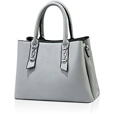 NICOLE & DORIS Sac Bandoulière Femme en PU Cuir Élégant Fourre Tout Moyen Modèle avec Trois Compartiments Pochette Carré Sacoche Gris - Publicité NICOLE & DORIS Sac Bandoulière Femme en PU Cuir Élégant Fourre Tout Moyen Modèle avec Trois Compartiments Pochette Carré Sacoche Gris - Publicité