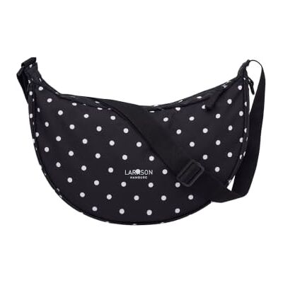 LARKSON Sac Bandoulière Femme & Homme Noir Solveig Medium Sac bandoulière style demi-lune, sac à épaule demi-rond, design moon bag, résistant à l'eau - Publicité LARKSON Sac Bandoulière Femme & Homme Noir Solveig Medium Sac bandoulière style demi-lune, sac à épaule demi-rond, design moon bag, résistant à l'eau - Publicité