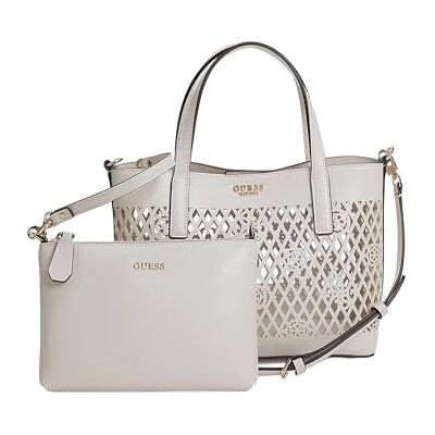 Guess sac à main sac à épaule bandoulière Letty 2 In 1 Mini Tote Cream White écru - Publicité Guess sac à main sac à épaule bandoulière Letty 2 In 1 Mini Tote Cream White écru - Publicité