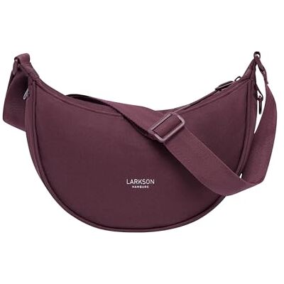 LARKSON Sac Bandoulière Femme & Homme Rouge Solveig Small Sac bandoulière style demi-lune, sac à épaule demi-rond, design moon bag, résistant à l'eau - Publicité LARKSON Sac Bandoulière Femme & Homme Rouge Solveig Small Sac bandoulière style demi-lune, sac à épaule demi-rond, design moon bag, résistant à l'eau - Publicité