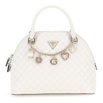 Guess Everlee Dome Satchel, Sacoche dôme Femme, Ecru, Taille Unique - Publicité Guess Everlee Dome Satchel, Sacoche dôme Femme, Ecru, Taille Unique - Publicité