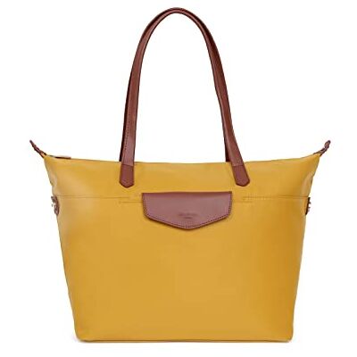 Hexagona Paris Sac cabas porté épaule pour Femme Collection POP Jaune en Nylon Porté Epaule Sac a main femme Sac bandoulière Petit Sac Sac à main bandoulière - Publicité Hexagona Paris Sac cabas porté épaule pour Femme Collection POP Jaune en Nylon Porté Epaule Sac a main femme Sac bandoulière Petit Sac Sac à main bandoulière - Publicité