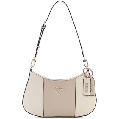 Guess Noelle II Top Zip Sac à bandoulière Crème Blanc/Taupe - Publicité Guess Noelle II Top Zip Sac à bandoulière Crème Blanc/Taupe - Publicité