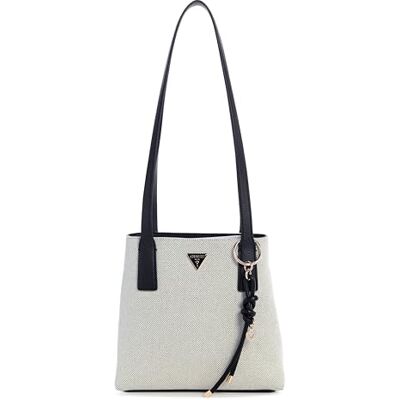 Guess sac à épaule Alice Small Tote Natural/Black écru - Publicité Guess sac à épaule Alice Small Tote Natural/Black écru - Publicité