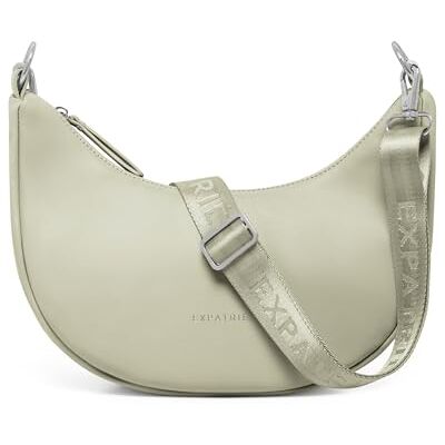 Expatrié Sac Bandoulière Femmes Lea Small Half Moon Bag Sac Banane avec Sangle Réglable Sacoche Demi Lune en Cuir Végétalien Imperméable - Publicité Expatrié Sac Bandoulière Femmes Lea Small Half Moon Bag Sac Banane avec Sangle Réglable Sacoche Demi Lune en Cuir Végétalien Imperméable - Publicité