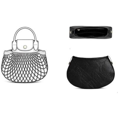 GBZHMCASE Organisateur de Sac à Main pour Longchamp Filet, Doublure de Sac en Filet(Insert Mini Black) - Publicité GBZHMCASE Organisateur de Sac à Main pour Longchamp Filet, Doublure de Sac en Filet(Insert Mini Black) - Publicité
