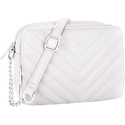 CRAZYCHIC Sac Bandoulière Matelassé Femme Petit Sac à Main Chaîne Porté Epaule Cuir PU Pochette Rectangle 2 Compartiments Zip Besace Sacoche Ville Shopping Soirée Tendance Blanc - Publicité CRAZYCHIC Sac Bandoulière Matelassé Femme Petit Sac à Main Chaîne Porté Epaule Cuir PU Pochette Rectangle 2 Compartiments Zip Besace Sacoche Ville Shopping Soirée Tendance Blanc - Publicité