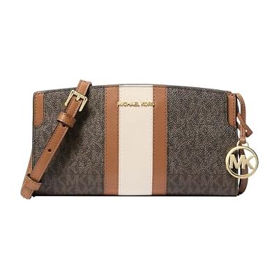 Michael Kors Petit sac bandoulière Becca à rayures et imprimé logo - Publicité Michael Kors Petit sac bandoulière Becca à rayures et imprimé logo - Publicité