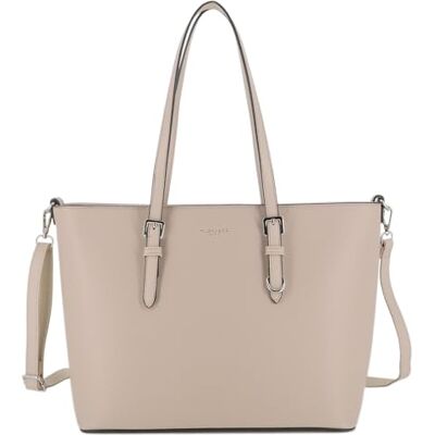 flora & co Grand Sac à Main Femme Cabas Fourre-Tout Simili Cuir PU Rigide Sac Elégant Ville Travail Lycée Shopper Porté Epaule Bandoulière Grande Capacité A4 Mode Chic Beige Taupe - Publicité flora & co Grand Sac à Main Femme Cabas Fourre-Tout Simili Cuir PU Rigide Sac Elégant Ville Travail Lycée Shopper Porté Epaule Bandoulière Grande Capacité A4 Mode Chic Beige Taupe - Publicité