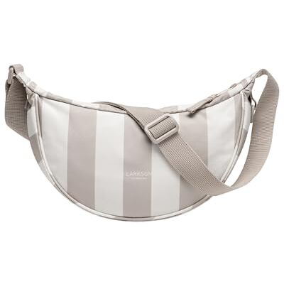 LARKSON Sac Bandoulière Femme & Homme Beige Solveig Small Sac bandoulière style demi-lune, sac à épaule demi-rond, design moon bag, résistant à l'eau - Publicité LARKSON Sac Bandoulière Femme & Homme Beige Solveig Small Sac bandoulière style demi-lune, sac à épaule demi-rond, design moon bag, résistant à l'eau - Publicité