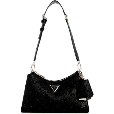 Guess Cresidia Sac à bandoulière zippé pour femme, noir, One Size, Cresidia Sac à bandoulière zippé - Publicité Guess Cresidia Sac à bandoulière zippé pour femme, noir, One Size, Cresidia Sac à bandoulière zippé - Publicité