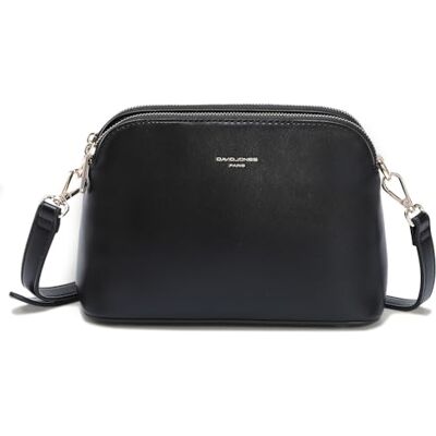 David Jones Petit Sac Bandoulière Femme Sac à Main Chaîne Porté Epaule 3 Zip Poches Compartiments Besace Sacoche Simili Cuir PU Pochette Téléphone Portefeuille Ville Elégant Mode Noir - Publicité David Jones Petit Sac Bandoulière Femme Sac à Main Chaîne Porté Epaule 3 Zip Poches Compartiments Besace Sacoche Simili Cuir PU Pochette Téléphone Portefeuille Ville Elégant Mode Noir - Publicité
