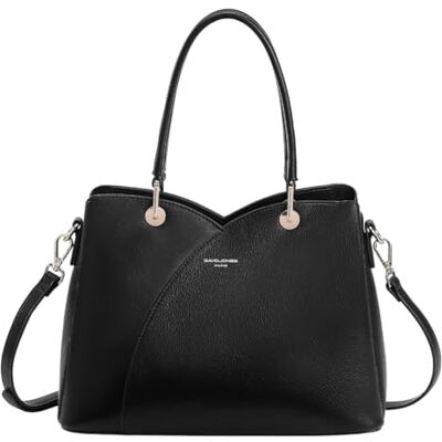David Jones Sac à Main Femme Cabas Fourre-Tout Cuir PU Porté Epaule Bandoulière 3 Compartiments Plusieurs Poches Tote Ville Travail Elégant Classique Chic Mode Taille Moyen Noir - Publicité David Jones Sac à Main Femme Cabas Fourre-Tout Cuir PU Porté Epaule Bandoulière 3 Compartiments Plusieurs Poches Tote Ville Travail Elégant Classique Chic Mode Taille Moyen Noir - Publicité