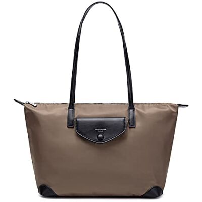 David Jones Sac à Main Cabas Nylon Femme Fourre-Tout Sac Shopping Souple Grande Capacité Shopper Tote Porté Epaule Bandoulière Elégant Travail Ville Voyage Mode Original Tendance Marron Taupe - Publicité David Jones Sac à Main Cabas Nylon Femme Fourre-Tout Sac Shopping Souple Grande Capacité Shopper Tote Porté Epaule Bandoulière Elégant Travail Ville Voyage Mode Original Tendance Marron Taupe - Publicité