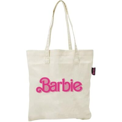 ARDITEX Sac Tote Bag en Coton 37x41cm Design Logo Barbie Vintage Rose Écologique et Réutilisable Licence Officielle Barbie - Publicité ARDITEX Sac Tote Bag en Coton 37x41cm Design Logo Barbie Vintage Rose Écologique et Réutilisable Licence Officielle Barbie - Publicité