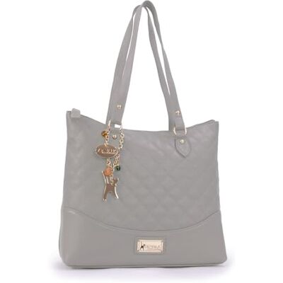 Tigi Collection Handbags Sac Porté Èpaule Femme Cuir Sac Cabas Matelassé Sac Fourre Tout Fermeture Éclair Grand/Moyen Gris Or - Publicité Tigi Collection Handbags Sac Porté Èpaule Femme Cuir Sac Cabas Matelassé Sac Fourre Tout Fermeture Éclair Grand/Moyen Gris Or - Publicité
