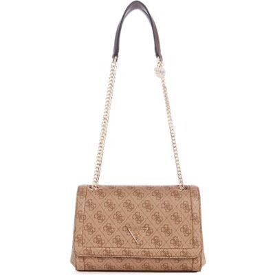 Guess Noelle Girlfriend Satchel Latte Logo/Brown - Publicité Guess Noelle Girlfriend Satchel Latte Logo/Brown - Publicité