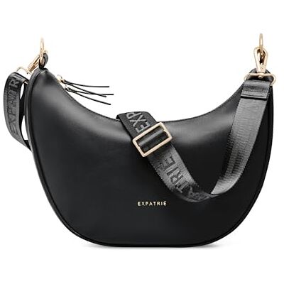Expatrié Sac Bandoulière Femmes Lea Medium Half Moon Bag Sac Banane avec Sangle Réglable Sacoche Demi Lune en Cuir Végétalien Imperméable - Publicité Expatrié Sac Bandoulière Femmes Lea Medium Half Moon Bag Sac Banane avec Sangle Réglable Sacoche Demi Lune en Cuir Végétalien Imperméable - Publicité