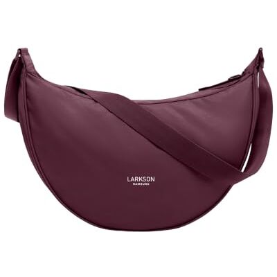 LARKSON Sac Bandoulière Femme & Homme Rouge Solveig Large Sac bandoulière style demi-lune, sac à épaule demi-rond, design moon bag, résistant à l'eau - Publicité LARKSON Sac Bandoulière Femme & Homme Rouge Solveig Large Sac bandoulière style demi-lune, sac à épaule demi-rond, design moon bag, résistant à l'eau - Publicité