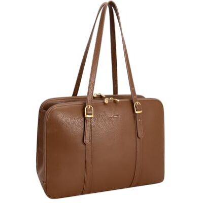 David Jones Sac cabas femme similicuir 3 compartiments Format A4 Porté épaule Paris (Brown) - Publicité David Jones Sac cabas femme similicuir 3 compartiments Format A4 Porté épaule Paris (Brown) - Publicité