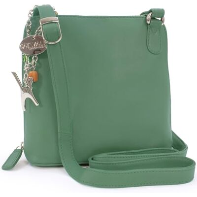 Tigi Collection Handbags Sac Bandoulière Femme Cuir Sac à Main Moyen Avec Bandoulière Réglable Crossbody Bag ELEANOR Vert - Publicité Tigi Collection Handbags Sac Bandoulière Femme Cuir Sac à Main Moyen Avec Bandoulière Réglable Crossbody Bag ELEANOR Vert - Publicité