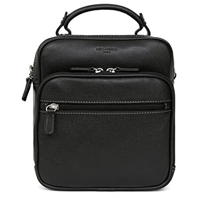 Hexagona Sacoche bandouliere cuir Ref 33913 Noir 2 - Publicité Hexagona Sacoche bandouliere cuir Ref 33913 Noir 2 - Publicité
