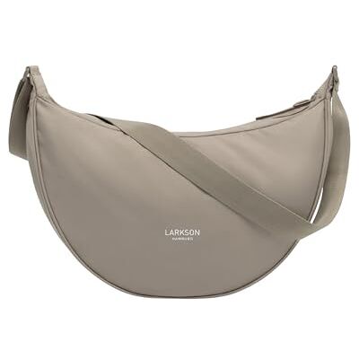 LARKSON Sac Bandoulière Femme & Homme Gris Solveig Large Sac bandoulière style demi-lune, sac à épaule demi-rond, design moon bag, résistant à l'eau - Publicité LARKSON Sac Bandoulière Femme & Homme Gris Solveig Large Sac bandoulière style demi-lune, sac à épaule demi-rond, design moon bag, résistant à l'eau - Publicité