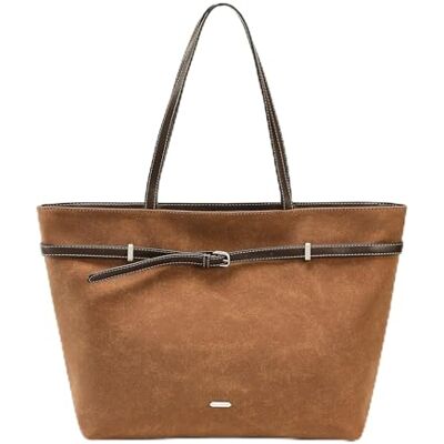 David Jones Sac à Main Shopping Femme Daim Grande Taille Sac Porté Epaule Cours Lycée Travail Cabas Fourre-Tout Suède Souple Shopper Grande Capacité A4 Anses Longues Tendance Marron Cognac - Publicité David Jones Sac à Main Shopping Femme Daim Grande Taille Sac Porté Epaule Cours Lycée Travail Cabas Fourre-Tout Suède Souple Shopper Grande Capacité A4 Anses Longues Tendance Marron Cognac - Publicité