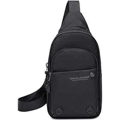 David Jones Sacoche Bandoulière Porté Travers Homme Sac Poitrine Porte Epaule Croisé en Nylon Unisexe Besace Travail Voyage Sport Noir - Publicité David Jones Sacoche Bandoulière Porté Travers Homme Sac Poitrine Porte Epaule Croisé en Nylon Unisexe Besace Travail Voyage Sport Noir - Publicité