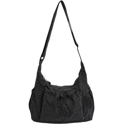 Generic Sac à bandoulière à carreaux pour femmes, sac à bandoulière plissé en nuage, fourre-tout à cordon (noir) - Publicité Generic Sac à bandoulière à carreaux pour femmes, sac à bandoulière plissé en nuage, fourre-tout à cordon (noir) - Publicité