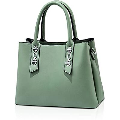 NICOLE & DORIS Sac Bandoulière Femme en PU Cuir Élégant Fourre Tout Moyen Modèle avec Trois Compartiments Pochette Carré Sacoche Femme Vert - Publicité NICOLE & DORIS Sac Bandoulière Femme en PU Cuir Élégant Fourre Tout Moyen Modèle avec Trois Compartiments Pochette Carré Sacoche Femme Vert - Publicité