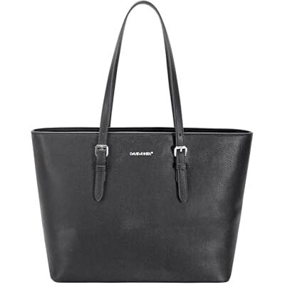 David Jones Sac Cabas Femme Grand Format, Shopper en Simili Cuir PU avec anse longue, Grande Capacité A4, idéal pour Cours, Travail et Shopping (Noir) - Publicité David Jones Sac Cabas Femme Grand Format, Shopper en Simili Cuir PU avec anse longue, Grande Capacité A4, idéal pour Cours, Travail et Shopping (Noir) - Publicité