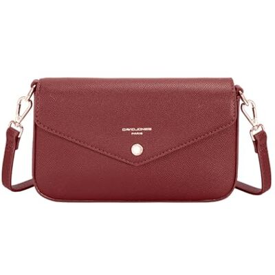 David Jones Paris Pochette Femme Sac porté travers Similicuir Taille Petite Accesoire Pratique Evenement Soirée Sortir Ville Mode Tendance Légère Bandoulière (WINDSOR WINE) - Publicité David Jones Paris Pochette Femme Sac porté travers Similicuir Taille Petite Accesoire Pratique Evenement Soirée Sortir Ville Mode Tendance Légère Bandoulière (WINDSOR WINE) - Publicité