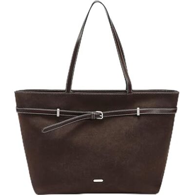 David Jones Sac à Main Shopping Femme Daim Grande Taille Sac Porté Epaule Cours Lycée Travail Cabas Fourre-Tout Suède Souple Shopper Grande Capacité A4 Anses Longues Tendance Marron Foncé - Publicité David Jones Sac à Main Shopping Femme Daim Grande Taille Sac Porté Epaule Cours Lycée Travail Cabas Fourre-Tout Suède Souple Shopper Grande Capacité A4 Anses Longues Tendance Marron Foncé - Publicité