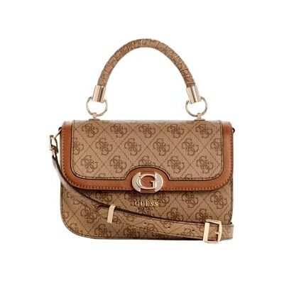Guess Orlina Logo Top Handle Flap Bag Latte Logo/Brown - Publicité Guess Orlina Logo Top Handle Flap Bag Latte Logo/Brown - Publicité
