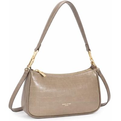 David Jones Petit Sac Bandoulière Crocodile Porté Epaule Femme Sac à Main Hobo Simili Cuir PU Rigide Porté Sous Epaule Bras Sacoche Soirée Besace Ville Mode Tendance Elegant Chic Marron Taupe - Publicité David Jones Petit Sac Bandoulière Crocodile Porté Epaule Femme Sac à Main Hobo Simili Cuir PU Rigide Porté Sous Epaule Bras Sacoche Soirée Besace Ville Mode Tendance Elegant Chic Marron Taupe - Publicité