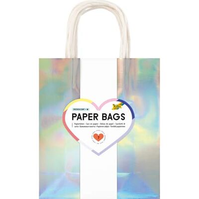 Folia 21879/7 Paper Bags IRIDESCENT M, 7 sacs en papier kraft 110 g/m² irisé et chatoyant, env. 18 x 21 x 8 cm, pour bricoler, décorer et offrir - Publicité Folia 21879/7 Paper Bags IRIDESCENT M, 7 sacs en papier kraft 110 g/m² irisé et chatoyant, env. 18 x 21 x 8 cm, pour bricoler, décorer et offrir - Publicité