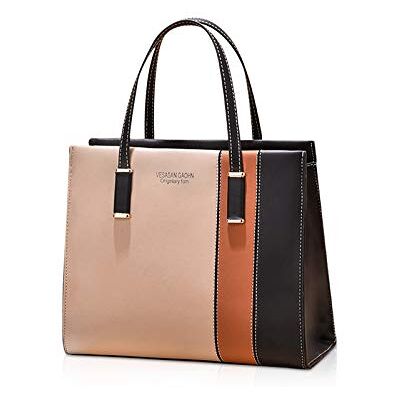 NICOLE & DORIS Sac à Main Multicolore Femme Sac Porté Epaule Elegant Sac Rayures PU Cuir Cabas Fourre-Tout Sac Bandoulière Mode Tendance Chic Noir kaki - Publicité NICOLE & DORIS Sac à Main Multicolore Femme Sac Porté Epaule Elegant Sac Rayures PU Cuir Cabas Fourre-Tout Sac Bandoulière Mode Tendance Chic Noir kaki - Publicité