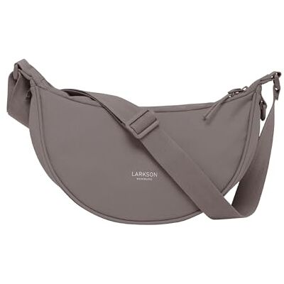 LARKSON Sac Bandoulière Femme & Homme Marron Solveig Small Sac bandoulière style demi-lune, sac à épaule demi-rond, design moon bag, résistant à l'eau - Publicité LARKSON Sac Bandoulière Femme & Homme Marron Solveig Small Sac bandoulière style demi-lune, sac à épaule demi-rond, design moon bag, résistant à l'eau - Publicité