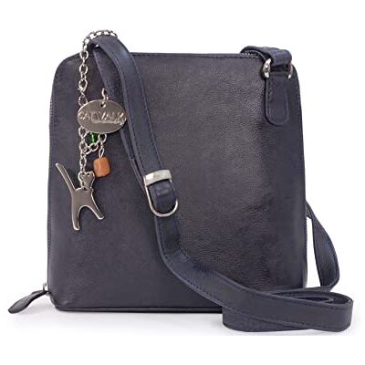 Tigi Collection Handbags Sac Bandoulière Femme Cuir Sac à Main Moyen Avec Bandoulière Réglable Crossbody Bag ELEANOR Bleu - Publicité Tigi Collection Handbags Sac Bandoulière Femme Cuir Sac à Main Moyen Avec Bandoulière Réglable Crossbody Bag ELEANOR Bleu - Publicité