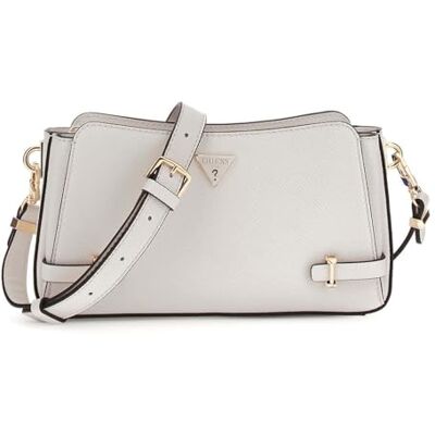 Guess Rosalba Top Zip Crossbody Bag Cream White - Publicité Guess Rosalba Top Zip Crossbody Bag Cream White - Publicité