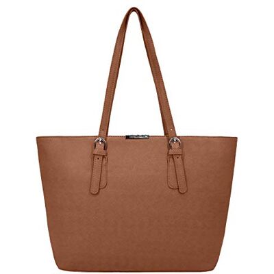 David Jones Sac à Main Shopping Femme Grand Format Sac Cours Lycée Fille Cabas Fourre-Tout Porté Epaule Cuir PU Anse Longue Shopper Grande Capacité A4 Sac Etudiante Travail Marron Camel - Publicité David Jones Sac à Main Shopping Femme Grand Format Sac Cours Lycée Fille Cabas Fourre-Tout Porté Epaule Cuir PU Anse Longue Shopper Grande Capacité A4 Sac Etudiante Travail Marron Camel - Publicité