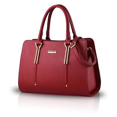 NICOLE & DORIS Femmes Sacs à Main Sac d'épaule Sacs à main portés main en Cuir PU Sac Messenger Grande Capacité Sac bandoulière Sac Fourre-tout Vin rouge - Publicité NICOLE & DORIS Femmes Sacs à Main Sac d'épaule Sacs à main portés main en Cuir PU Sac Messenger Grande Capacité Sac bandoulière Sac Fourre-tout Vin rouge - Publicité